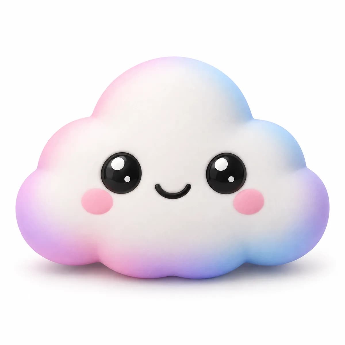 GPT Image 2.5 Flare: A pastel 3D cloud character for an app illustration